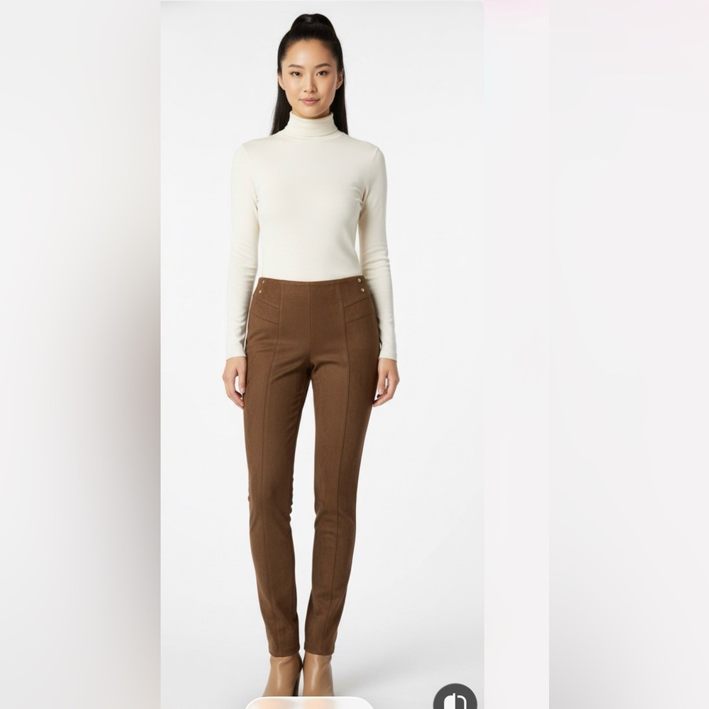 Marc New York Andrew Marc Pants Women's Size XL Caramel Faux Suede Pull On New
